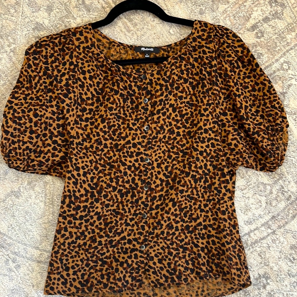 Madewell Linen Cheetah Top🐆